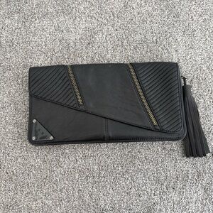 L.A.M.B. Black Clutch with Gold Accents